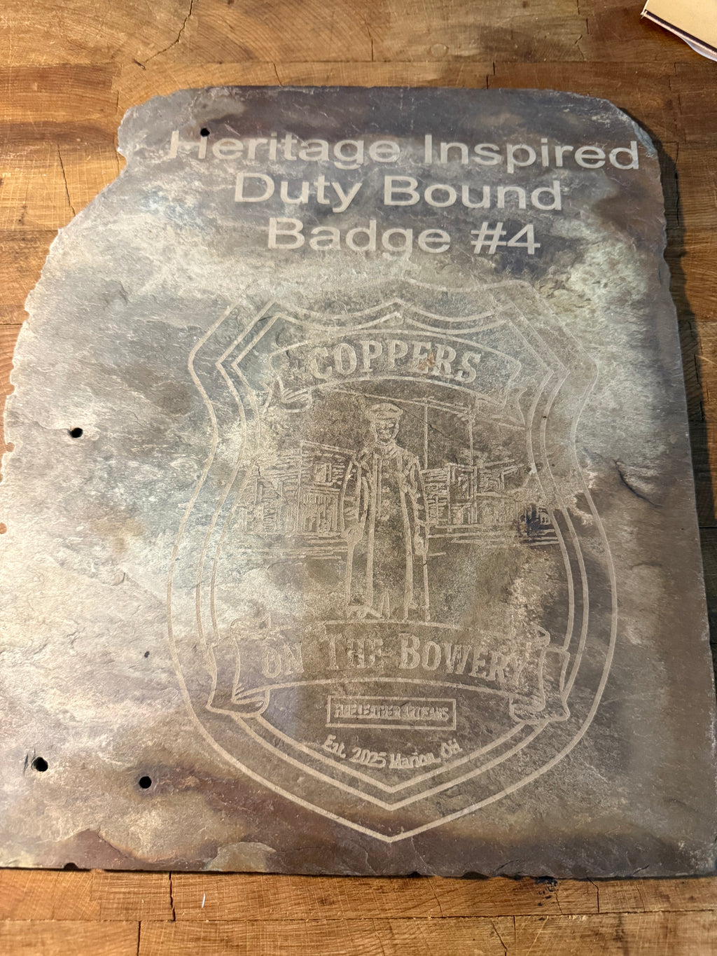 THE COLD CASE: Engraved Historical Roof Slate