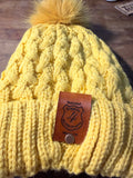 THE NIGHT WATCH: Pompom Beanie w/ Reversible Leather Patch
