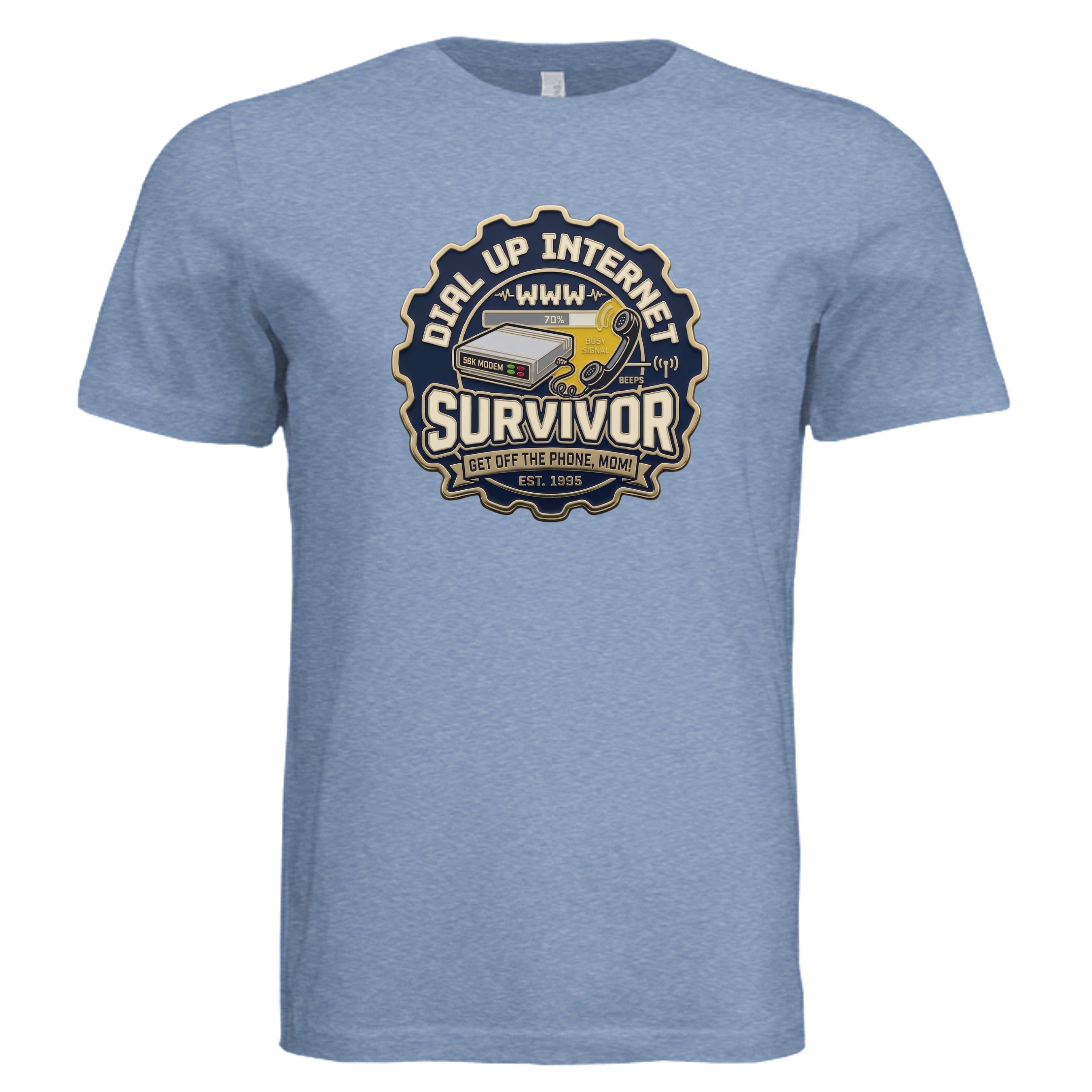 Solid Blue Triblend - 3413C - FRONT